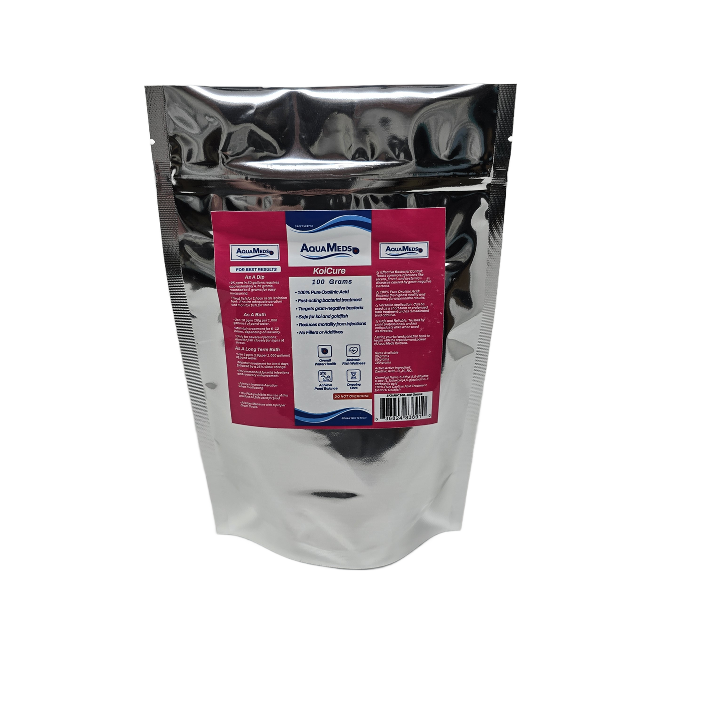 Aqua Meds KoiCure 100 gram pure oxolinic acid antibacterial treatment for koi and goldfish