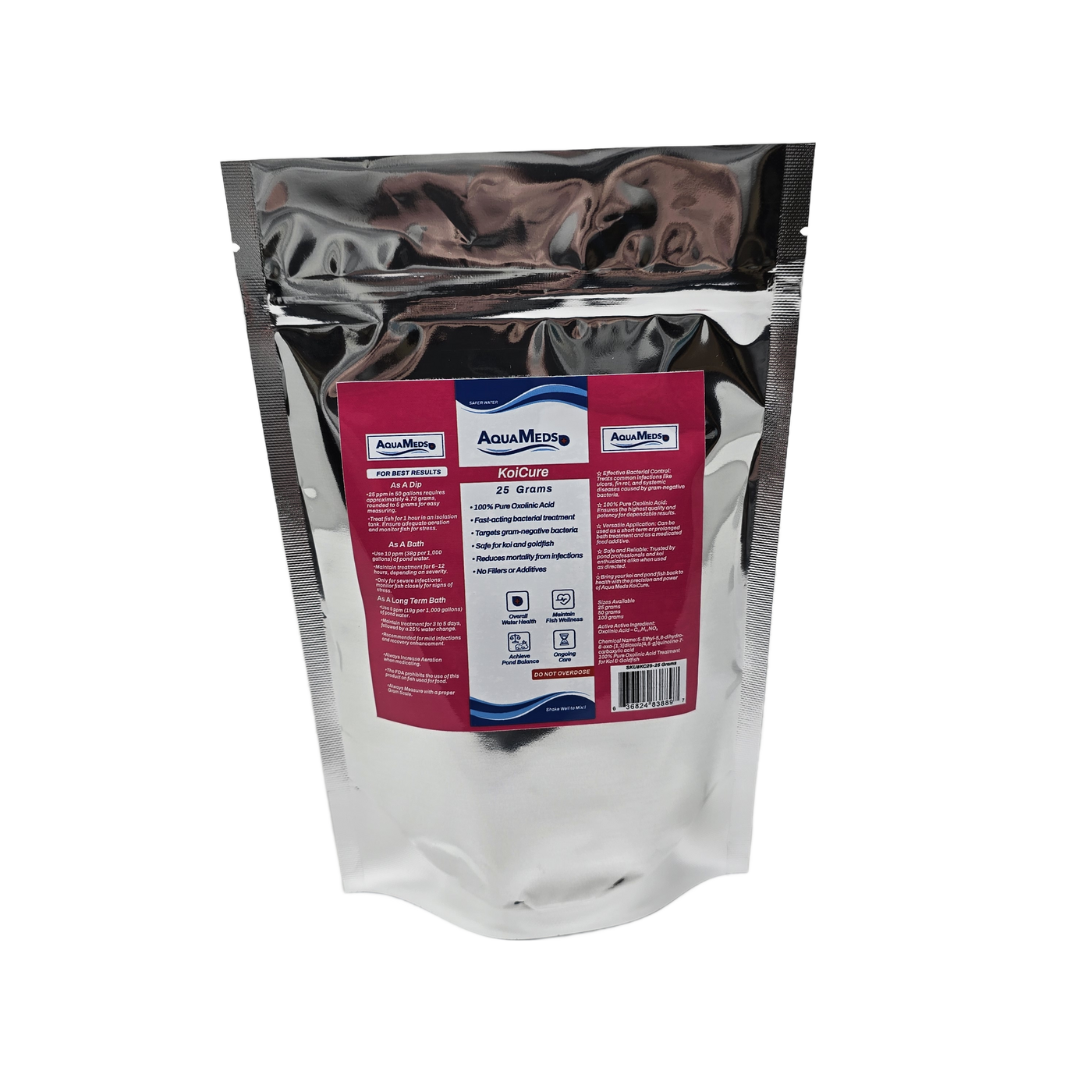 Aqua Meds KoiCure 25 gram pure oxolinic acid antibacterial treatment for koi and goldfish