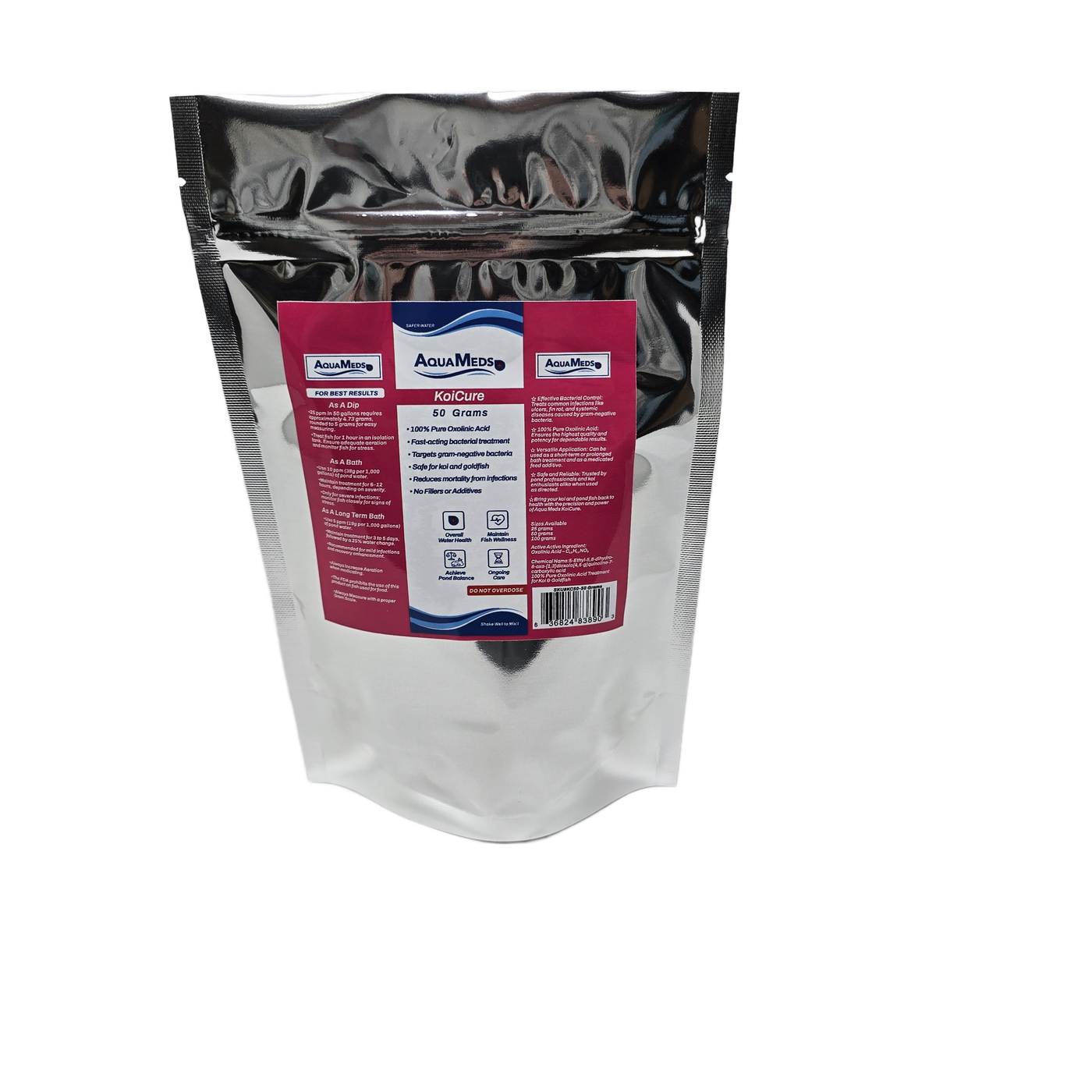 Aqua Meds KoiCure 50 gram pure oxolinic acid antibacterial treatment for koi and goldfish
