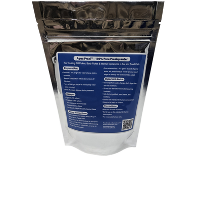 Aqua Prazi label showing dosage instructions for gill flukes